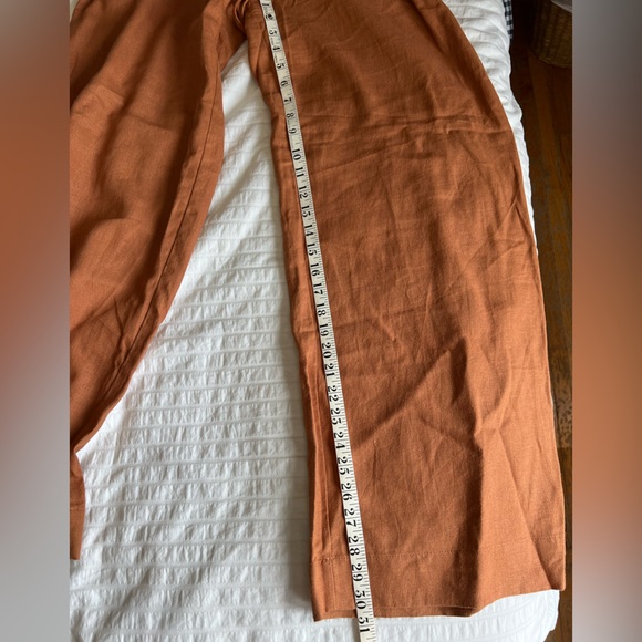 Linen Blend Wide Leg Pull on Pants - size XS - Sienna Brown - Picture 5 of 6